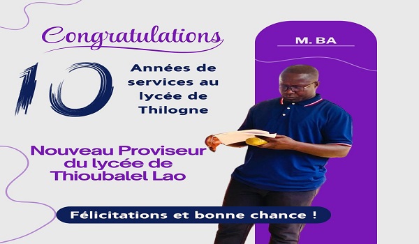 Témoignage de M. Sonko, ancien professeur d’anglais à Thilogne, sur son ami, frère et collègue M. Ba, actuel proviseur de Thioubalel Lao